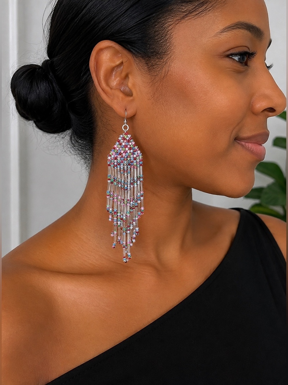 Elegant Multicolor Beaded Earrings